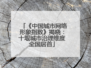 《中国城市网络形象指数》揭晓：十堰城市治理维度全国居首