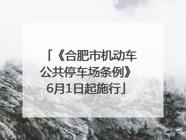 《合肥市机动车公共停车场条例》6月1日起施行