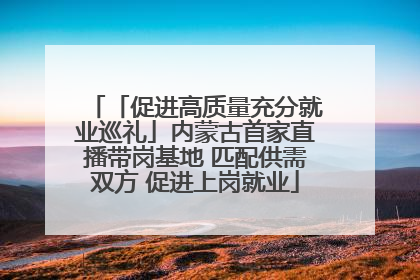 「促进高质量充分就业巡礼」内蒙古首家直播带岗基地 匹配供需双方 促进上岗就业
