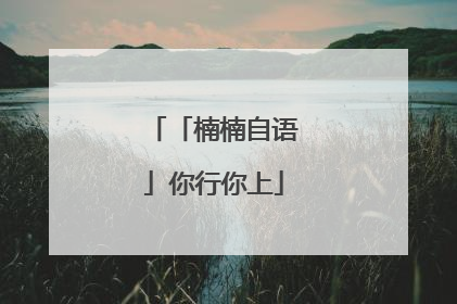 「楠楠自语」你行你上