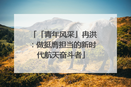 「青年风采」冉洪：做挺膺担当的新时代航天奋斗者