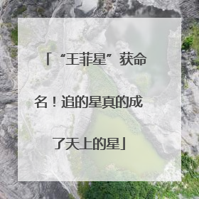 “王菲星”获命名！追的星真的成了天上的星