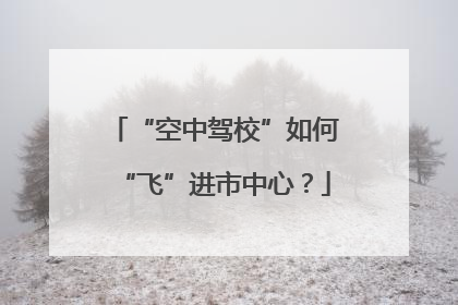 “空中驾校”如何“飞”进市中心？