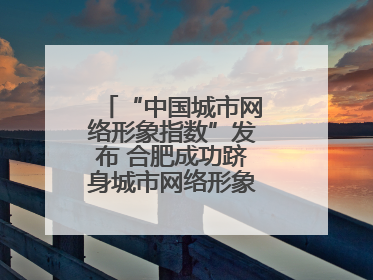 “中国城市网络形象指数”发布 合肥成功跻身城市网络形象榜单第一方阵