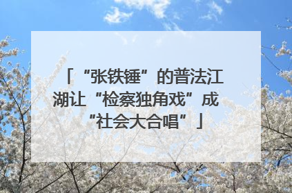 “张铁锤”的普法江湖让“检察独角戏”成“社会大合唱”