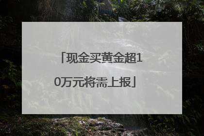 现金买黄金超10万元将需上报