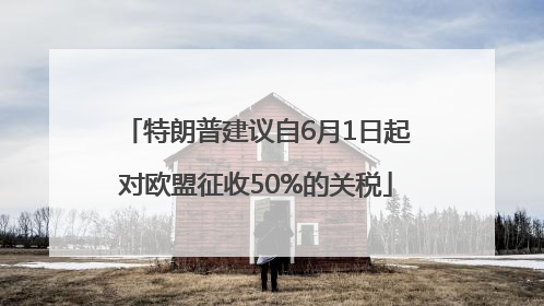 特朗普建议自6月1日起对欧盟征收50%的关税