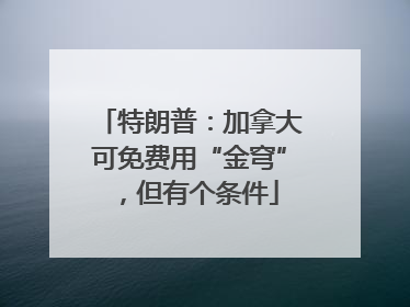 特朗普：加拿大可免费用“金穹”，但有个条件