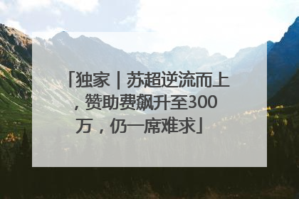 独家｜苏超逆流而上，赞助费飙升至300万，仍一席难求
