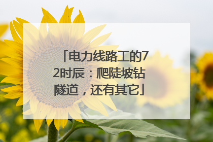 电力线路工的72时辰：爬陡坡钻隧道，还有其它
