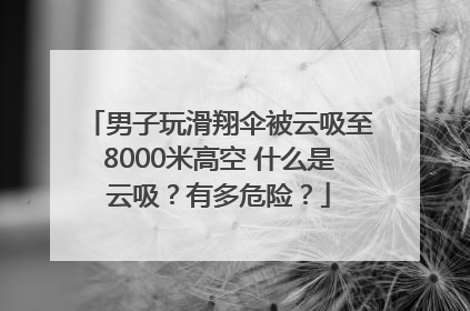 男子玩滑翔伞被云吸至8000米高空 什么是云吸？有多危险？