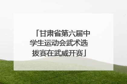 甘肃省第六届中学生运动会武术选拔赛在武威开赛
