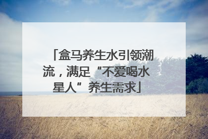 盒马养生水引领潮流，满足“不爱喝水星人”养生需求