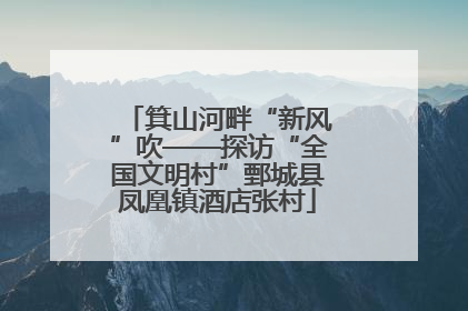 箕山河畔“新风”吹——探访“全国文明村”鄄城县凤凰镇酒店张村