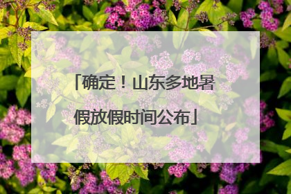 确定！山东多地暑假放假时间公布