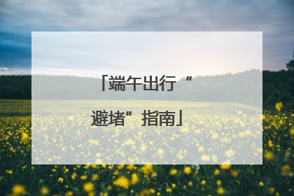 端午出行“避堵”指南