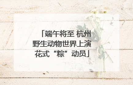 端午将至 杭州野生动物世界上演花式“粽”动员