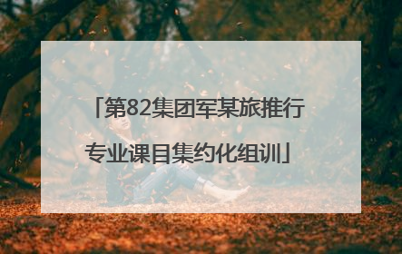 第82集团军某旅推行专业课目集约化组训