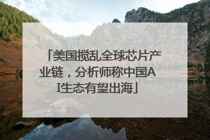 美国搅乱全球芯片产业链，分析师称中国AI生态有望出海