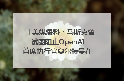 美媒爆料：马斯克曾试图阻止OpenAI首席执行官奥尔特曼在中东的AI交易