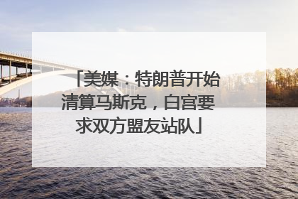 美媒：特朗普开始清算马斯克，白宫要求双方盟友站队