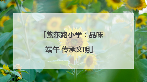紫东路小学：品味端午 传承文明