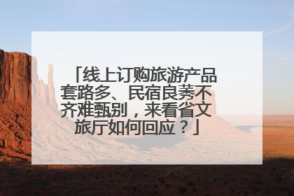线上订购旅游产品套路多、民宿良莠不齐难甄别，来看省文旅厅如何回应？