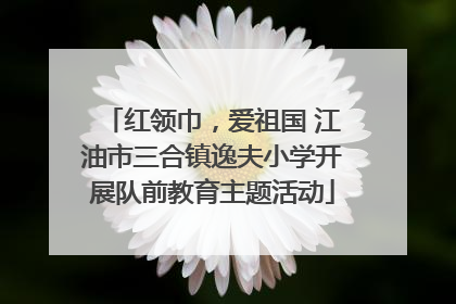 红领巾，爱祖国 江油市三合镇逸夫小学开展队前教育主题活动