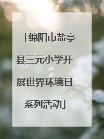 绵阳市盐亭县三元小学开展世界环境日系列活动