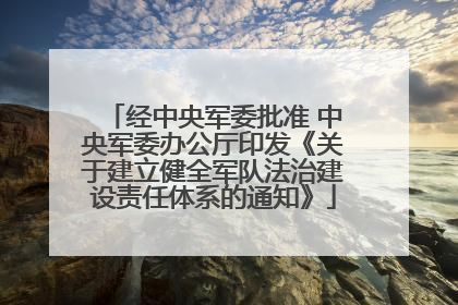 经中央军委批准 中央军委办公厅印发《关于建立健全军队法治建设责任体系的通知》