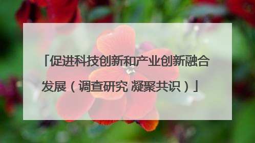 促进科技创新和产业创新融合发展（调查研究 凝聚共识）