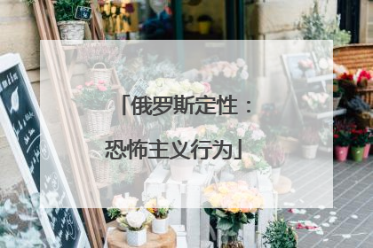 俄罗斯定性：恐怖主义行为
