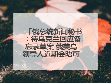 俄总统新闻秘书：待乌克兰回应备忘录草案 俄美乌领导人近期会晤可能性小