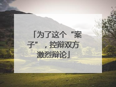 为了这个“案子”，控辩双方激烈辩论