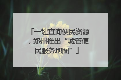 一键查询便民资源，郑州推出“城管便民服务地图”
