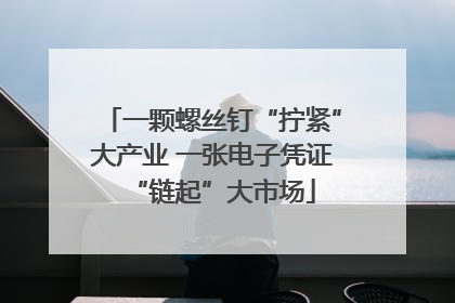 一颗螺丝钉“拧紧”大产业 一张电子凭证“链起”大市场