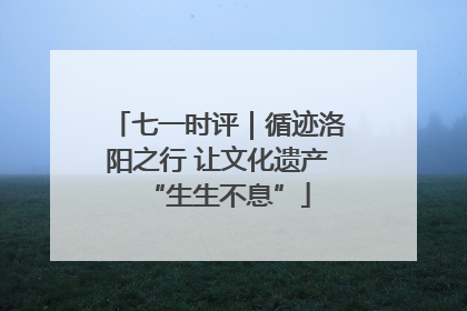 七一时评｜循迹洛阳之行 让文化遗产“生生不息”