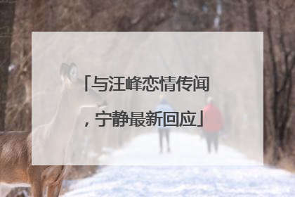 与汪峰恋情传闻，宁静最新回应