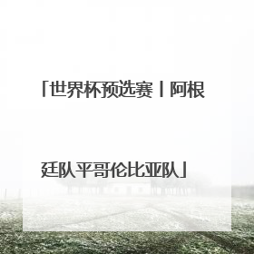 世界杯预选赛丨阿根廷队平哥伦比亚队