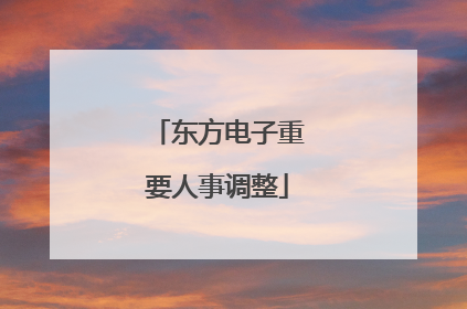 东方电子重要人事调整
