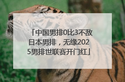 中国男排0比3不敌日本男排，无缘2025男排世联赛开门红