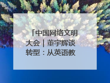 中国网络文明大会｜董宇辉谈转型：从英语教师到互联网的“秦腔”之路