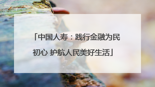 中国人寿：践行金融为民初心 护航人民美好生活