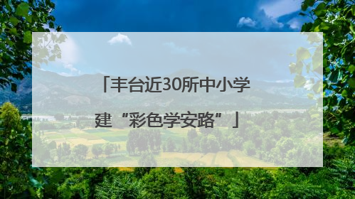 丰台近30所中小学建“彩色学安路”