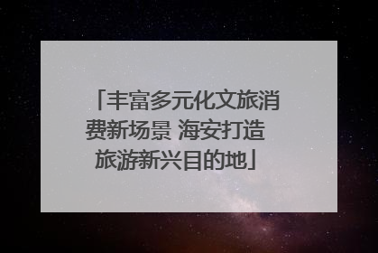 丰富多元化文旅消费新场景 海安打造旅游新兴目的地