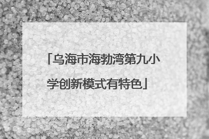 乌海市海勃湾第九小学创新模式有特色