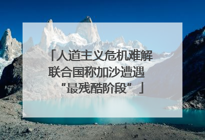 人道主义危机难解 联合国称加沙遭遇“最残酷阶段”
