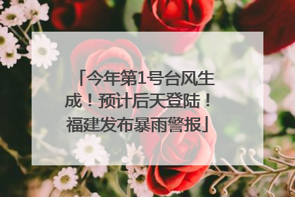 今年第1号台风生成！预计后天登陆！福建发布暴雨警报