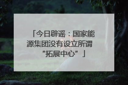 今日辟谣：国家能源集团没有设立所谓“拓展中心”