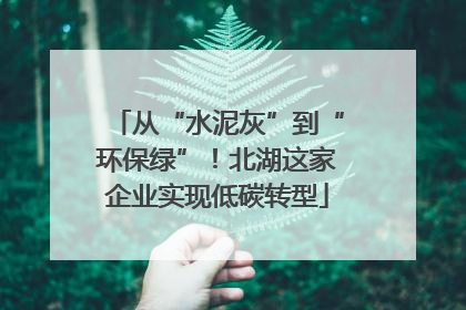 从“水泥灰”到“环保绿”！北湖这家企业实现低碳转型